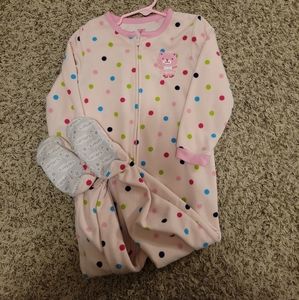 3T Carter's fleece footed onesie pajamas